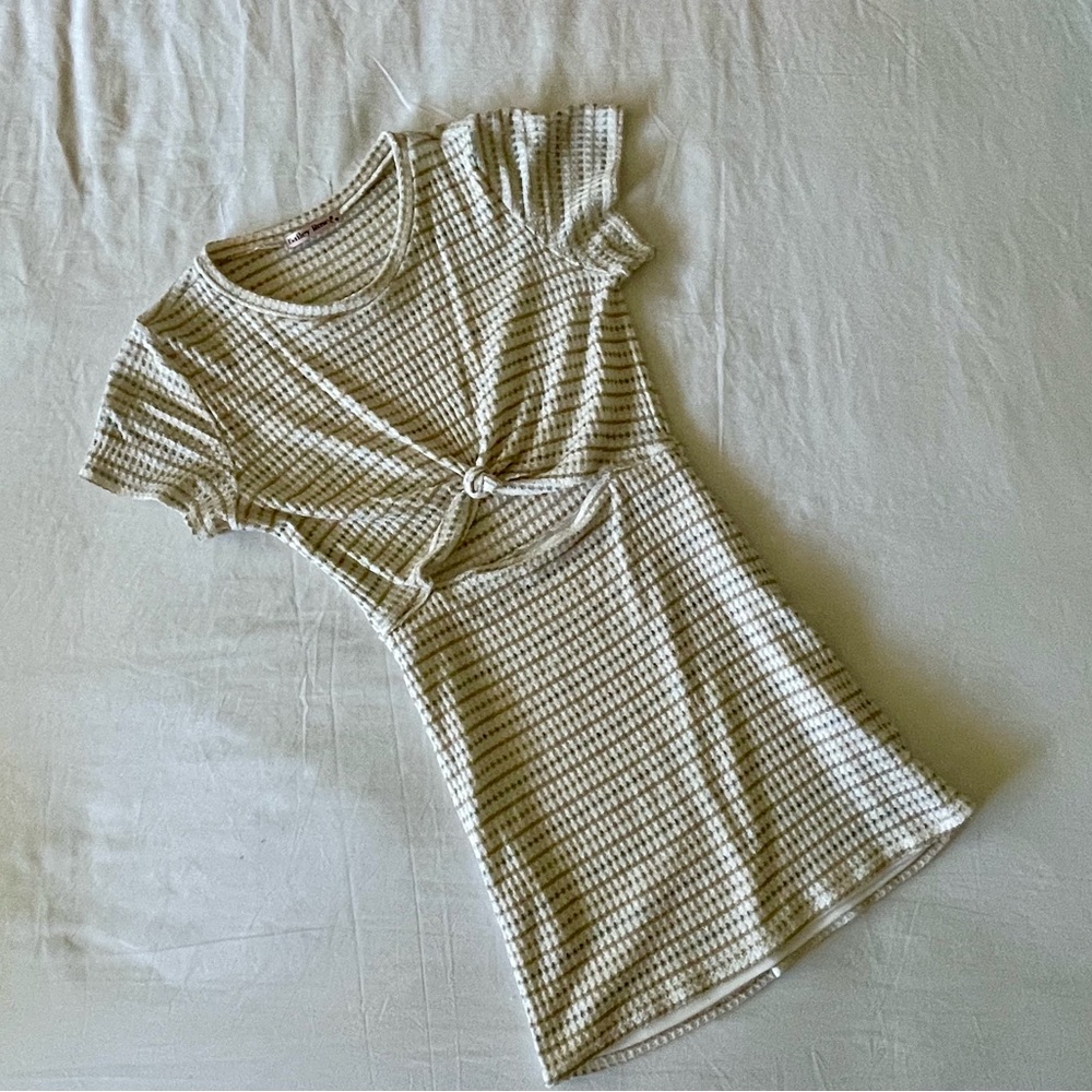 Elegant Striped Knot Mini Dress